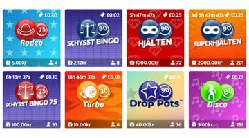 Lobbyn med några av bingorummen hos Play OJO