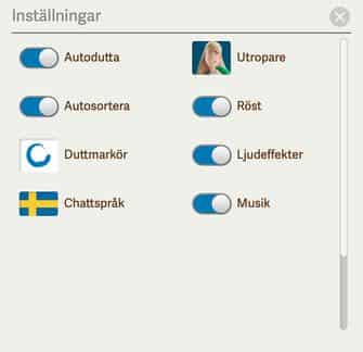 Funktioner och inställningar i bingon hos Paf