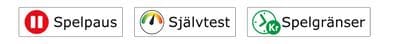 Obligatoriska knappar för spelkontroll. Knapp till Spelpaus, självtest och spelgränser