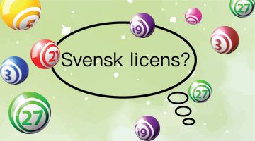 Bingobollar och en tankebubbla med frågan svensk licens?