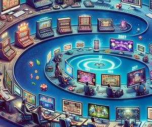 Bild som illustrerar hur casinospelen gått från simpla spelautomater till avancerade elektroniska videoslots