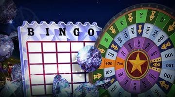 Bild på bonushjulet i rummet Bingo Carnival och en diamantbricka.